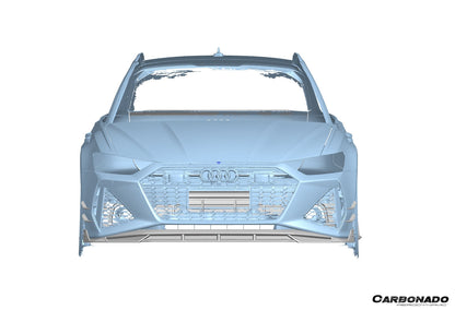 2019-2024 Audi RS6  RS7 C8 AD Style Dry Carbon Fiber Front Bumper Canards