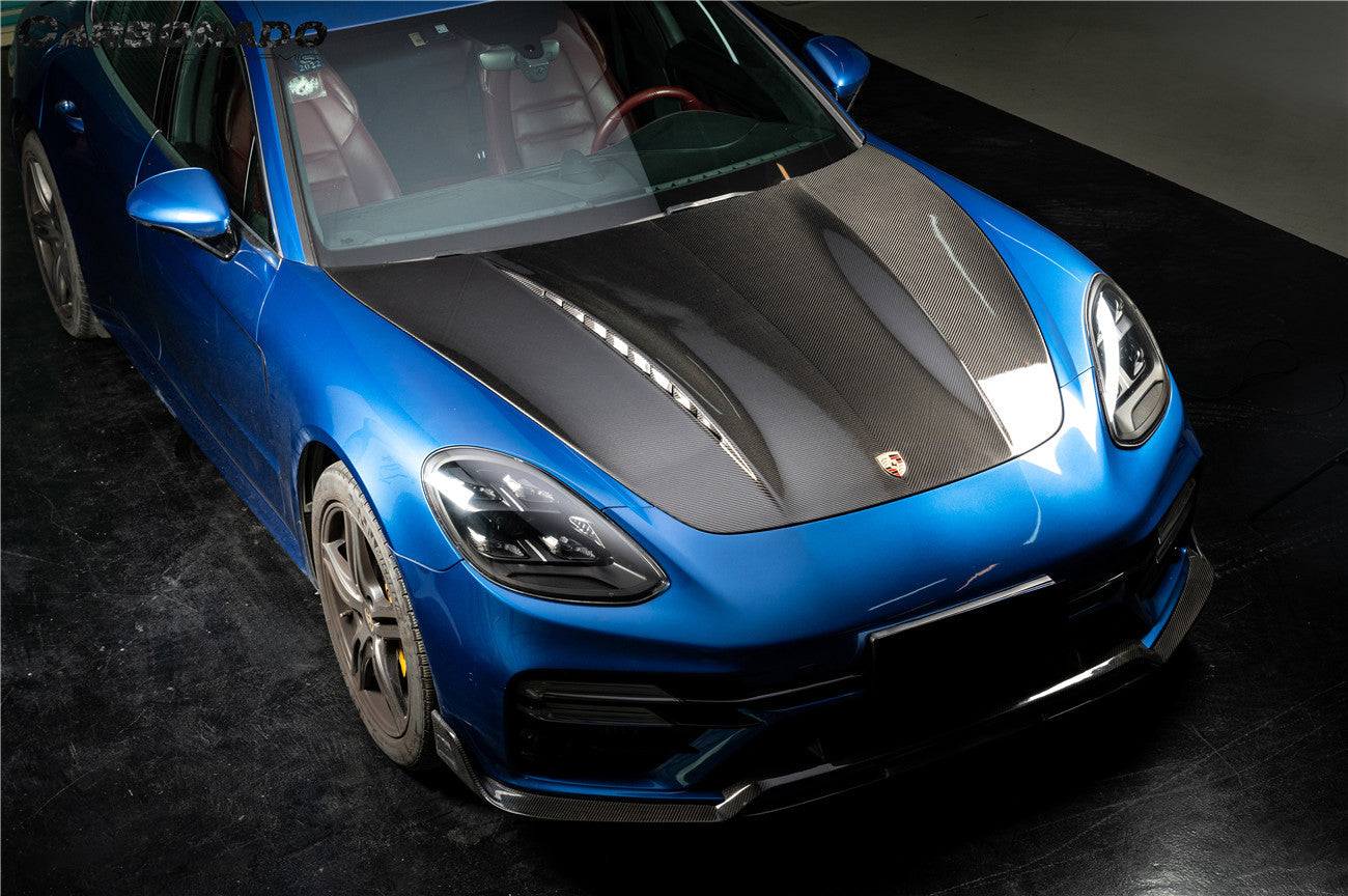 2017-2023 Porsche Panamera 971 4S & Turbo & SD & GTS TP Style Dry Carbon Fiber Hood - Carbonado