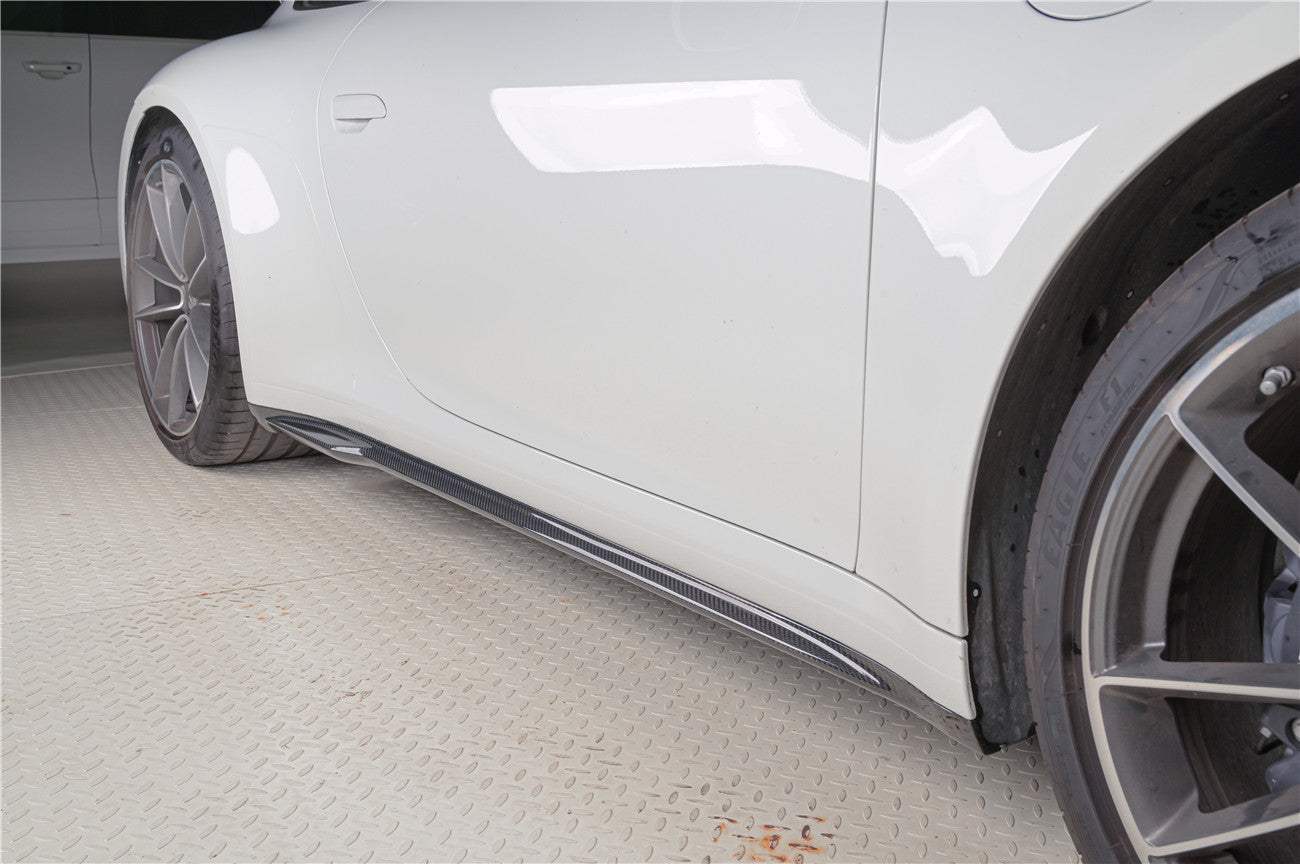 2019-2024 Porsche 911 992 Carrera & Cabriolet Convert Turbo SD Style Dry Carbon Fiber Side Skirts - Carbonado
