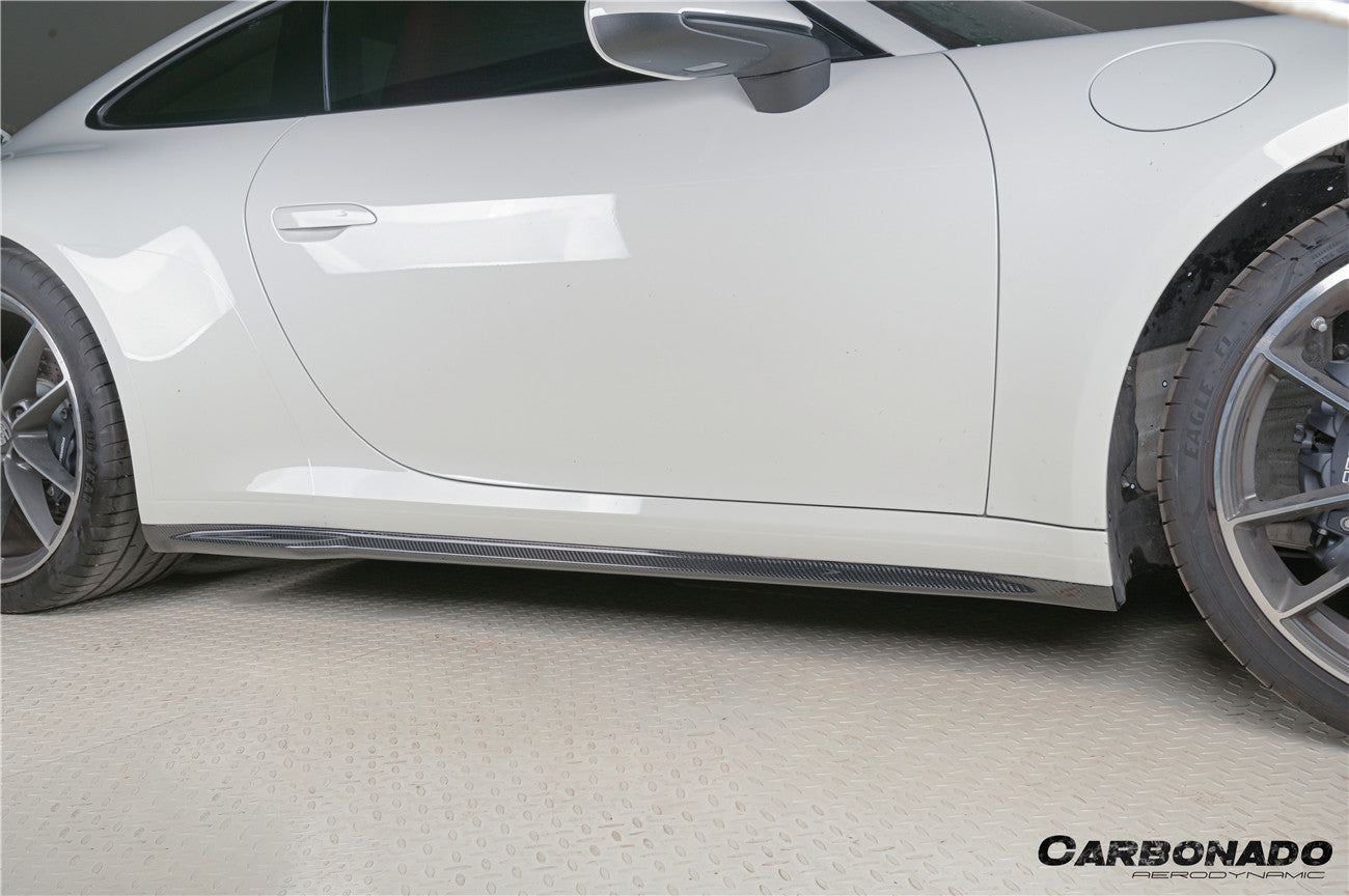 2019-2024 Porsche 911 992 Carrera    Cabriolet Convert Turbo SD Style Dry Carbon Fiber Side Skirts