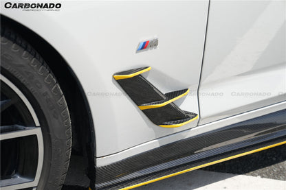 2020-2023 BMW 5 Series G30 G38 M-tech AD Style Dry Carbon Fiber fender vents trims