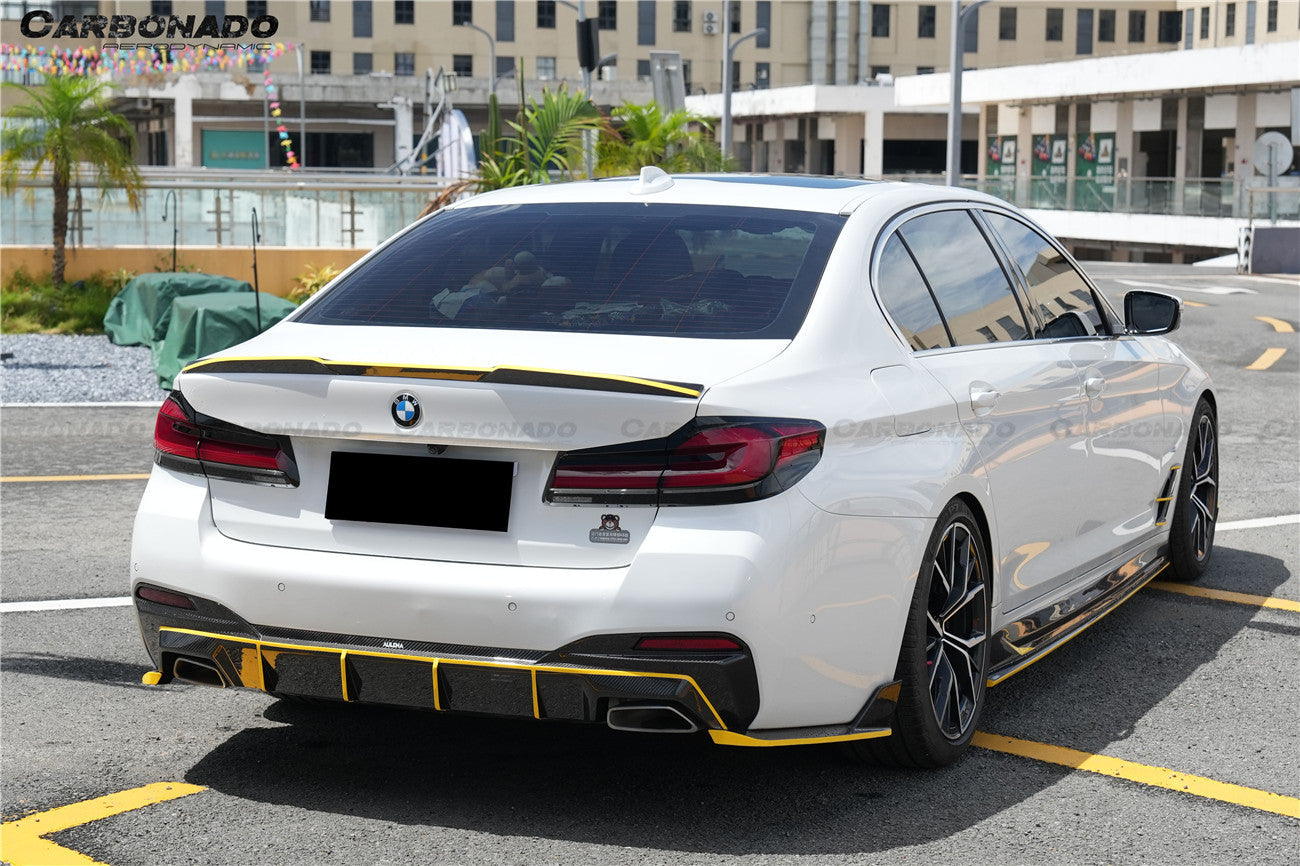 2020-2023 BMW 5 Series G30 G38 M-tech AD Style Dry Carbon Fiber Rear Diffuser Lip
