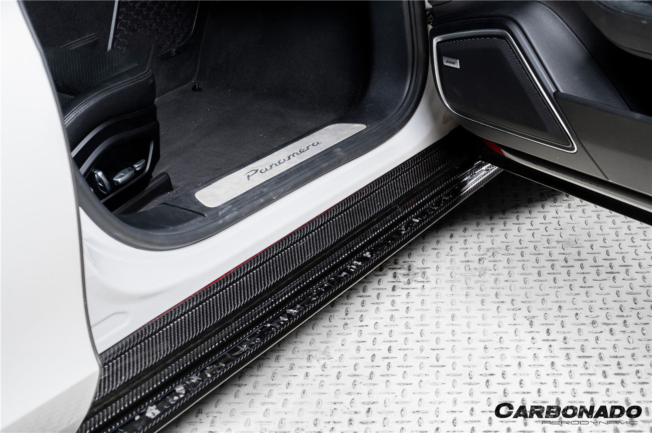 2017-2025 Porsche Panamera 976 & 971 976SD Style Dry Carbon Fiber Side Skirts - Carbonado