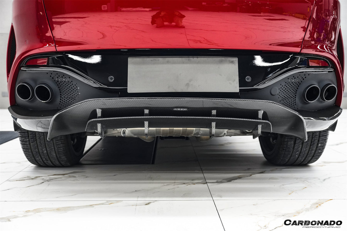 2021-2024 Aston Martin DBX 707 Style Dry Carbon Fiber Rear Bumper with  Exhaust tips