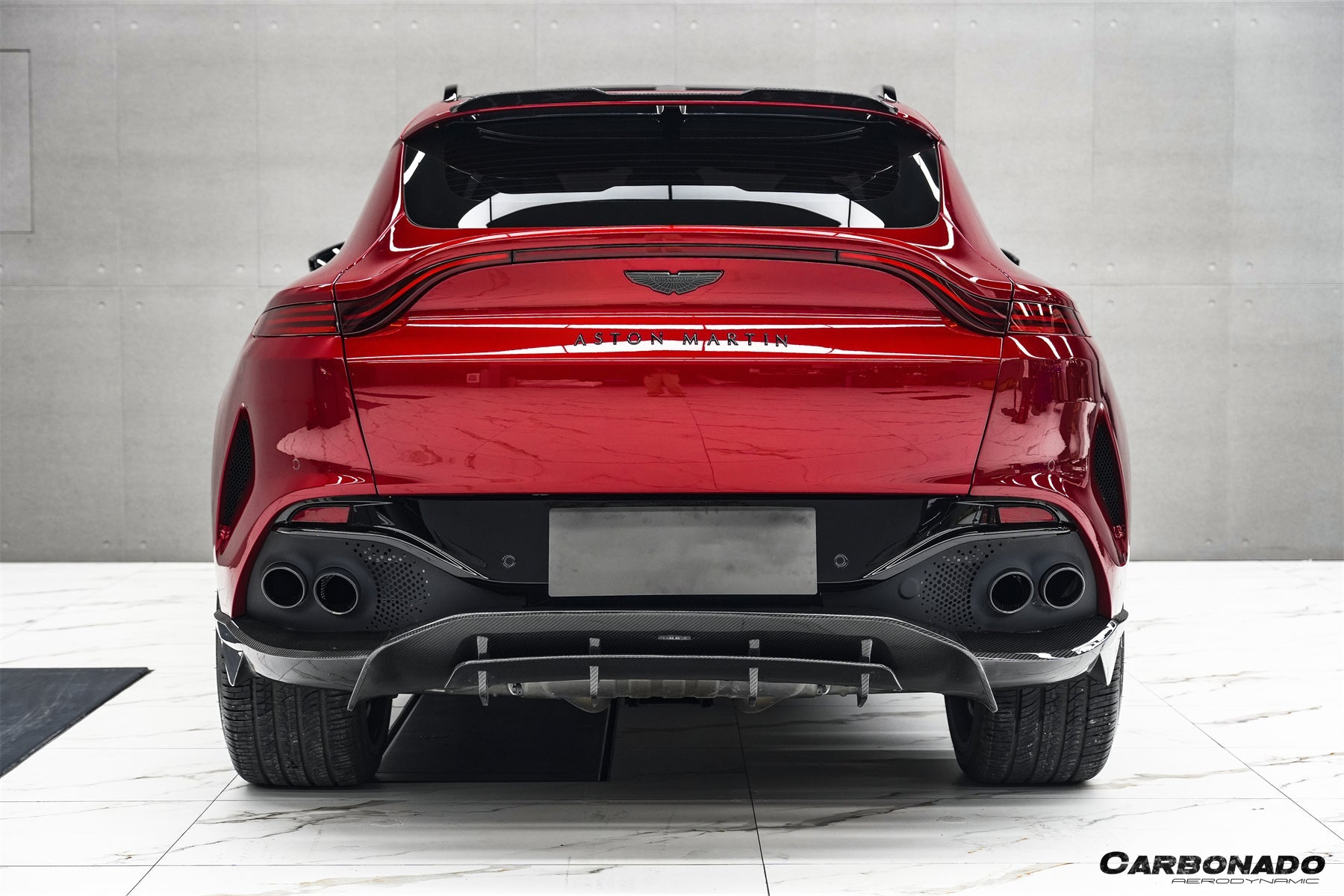 2021-2024 Aston Martin DBX 707 Style Dry Carbon Fiber Rear Bumper w & Exhaust tips - Carbonado