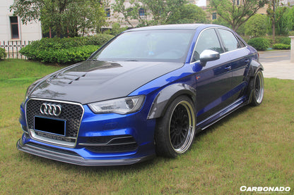 2013-2020 Audi RS3 S3 A3 Sline Sedan BKSS Style Carbon Fiber Side Skirts - Carbonado Aero