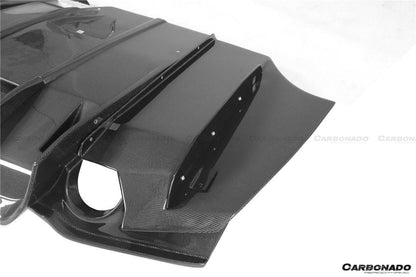 2011-2019 BMW 3 Series F30/F35 M-Tech GV Carbon Fiber Rear Lip w/ Diffuser & Caps - Carbonado Aero