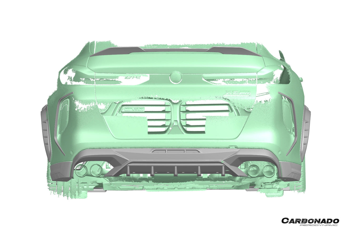 2020-2025 BMW X6M F96 G06 X6 AD Style Dry Carbon Fiber Rear Bumper Vent Trims