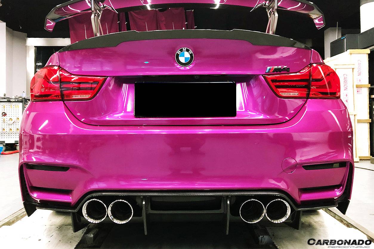 2014-2020 BMW M3 F80 & M4 F82 SM Style Carbon Fiber Rear Diffuser - Carbonado Aero