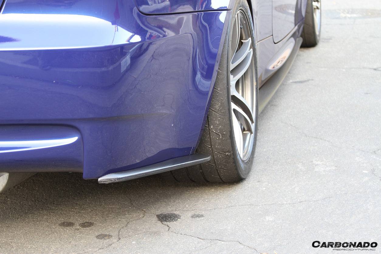 2008-2012 BMW M3 E90/E92/E93 ET Style Carbon Fiber Rear Bumper Splitter Caps - Carbonado