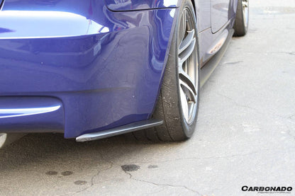 2008-2012 BMW M3 E90/E92/E93 ET Style Carbon Fiber Rear Bumper Splitter Caps - Carbonado