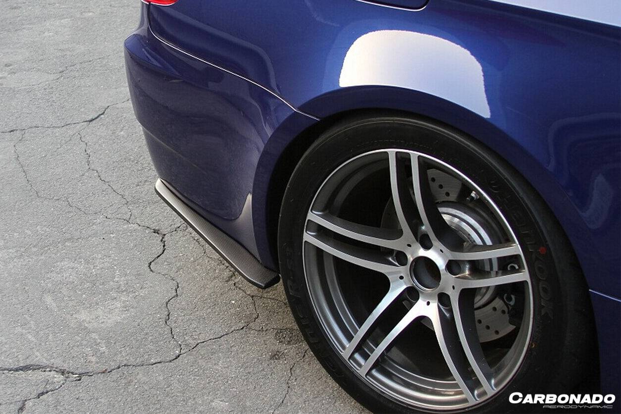 2008-2012 BMW M3 E90/E92/E93 ET Style Carbon Fiber Rear Bumper Splitter Caps - Carbonado Aero