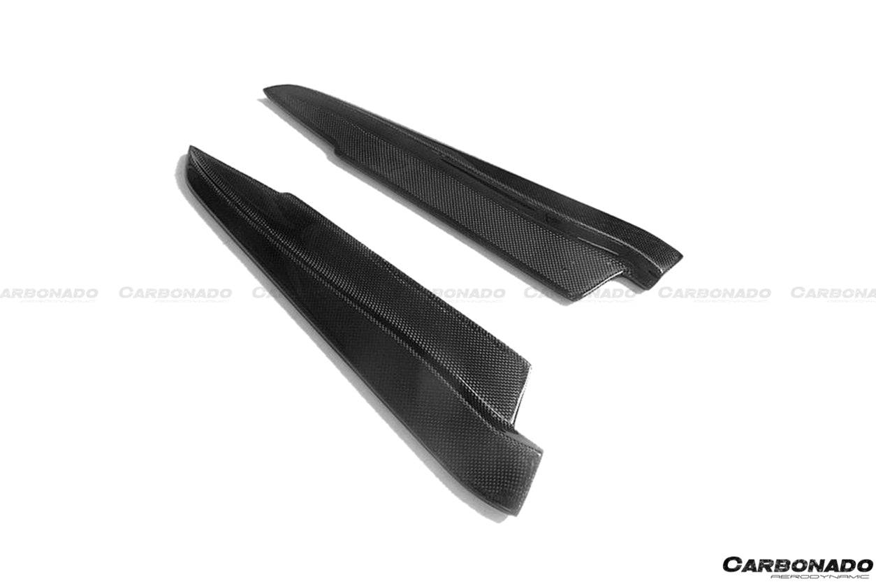 2008-2012 BMW M3 E90/E92/E93 ET Style Carbon Fiber Rear Bumper Splitter Caps - Carbonado Aero