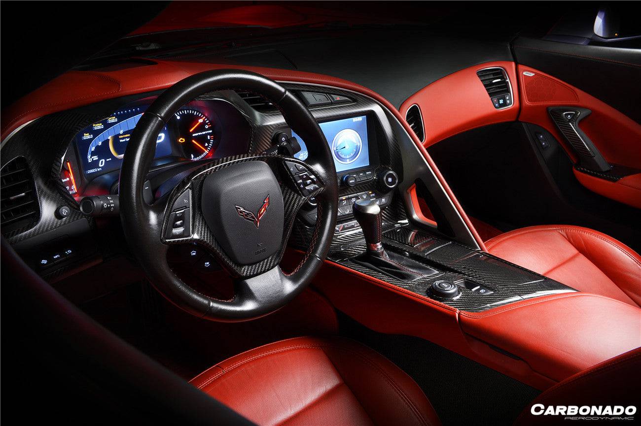 Carbon Fiber Look Control Panel Cover For Chevy Corvette C7 – Center Console Trim Protection