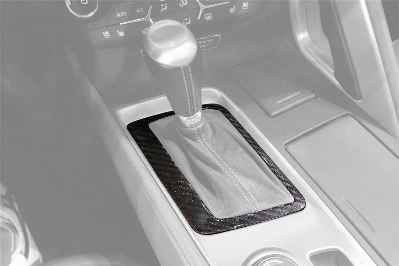 DarwinPRO 2013-2019 Corvette C7 Z06 Grandsport Dry Carbon Fiber Interior Automatic Manual Control Gear Shift Panel Cover Trim