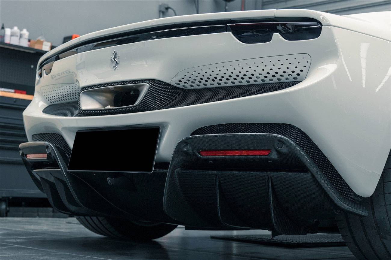 2022-UP Ferrari 296 GTB OE Style Carbon Fiber Rear Diffuser - Carbonado
