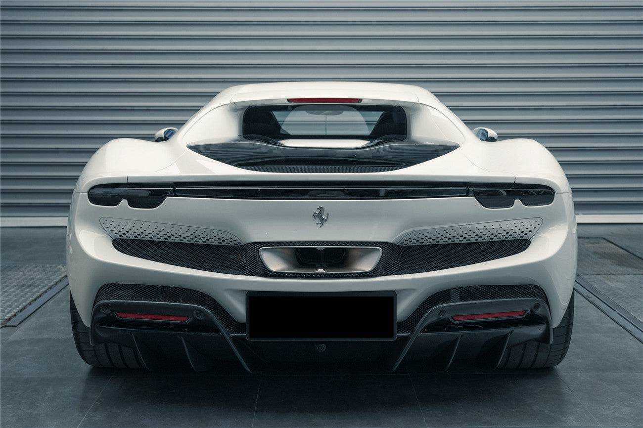 2022-UP Ferrari 296 GTB OE Style Carbon Fiber Rear Bumper With Diffuser - Carbonado