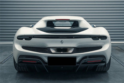 2022-UP Ferrari 296 GTB OE Style Carbon Fiber Rear Bumper With Diffuser - Carbonado