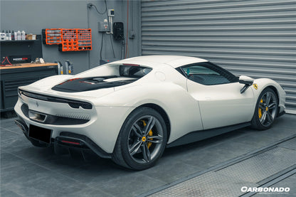 2022-UP Ferrari 296 GTB OE Style Carbon Fiber Rear Bumper With Diffuser - Carbonado Aero