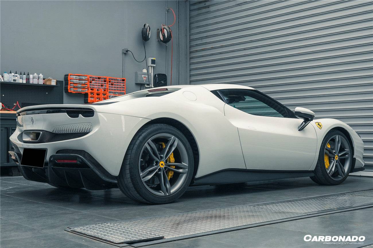 2022-UP Ferrari 296 GTB OE Style Carbon Fiber Rear Bumper With Diffuser - Carbonado