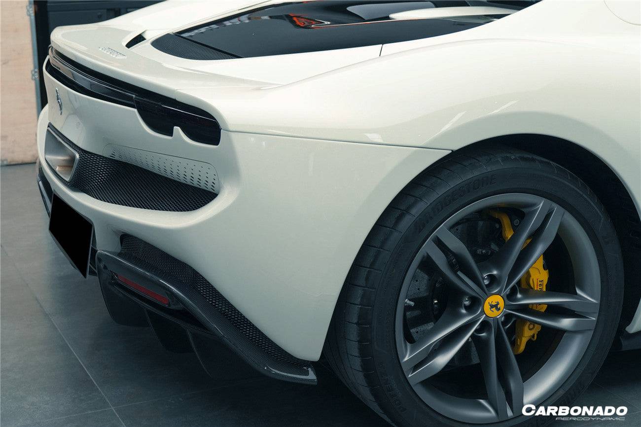 2022-UP Ferrari 296 GTB OE Style Carbon Fiber Rear Bumper With Diffuser - Carbonado Aero