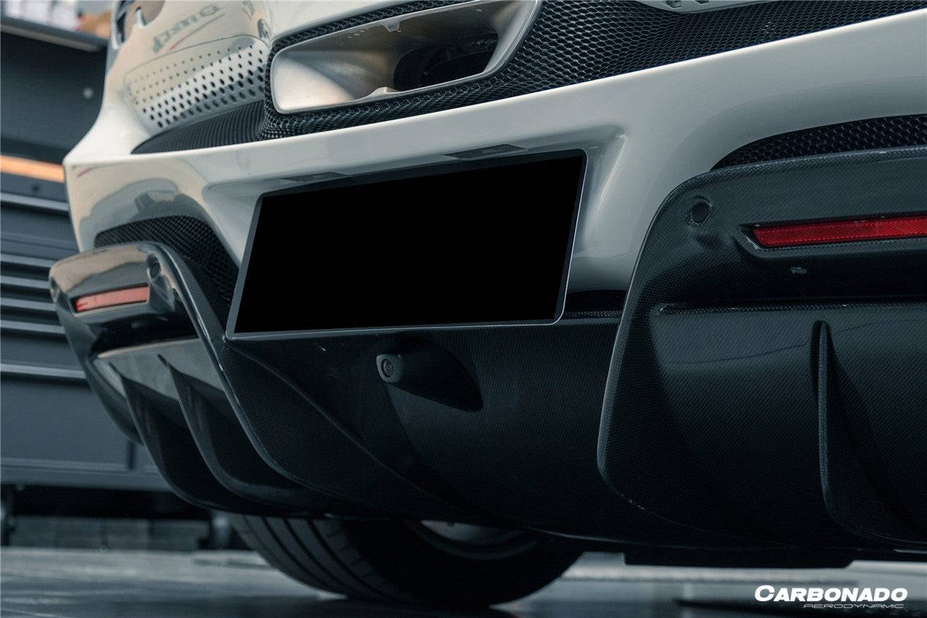 2022-UP Ferrari 296 GTB OE Style Carbon Fiber Rear Bumper With Diffuser - Carbonado Aero