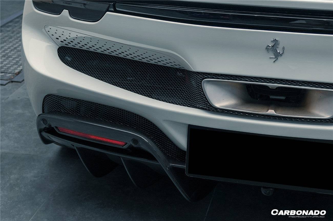 2022-UP Ferrari 296 GTB OE Style Carbon Fiber Rear Bumper With Diffuser - Carbonado Aero
