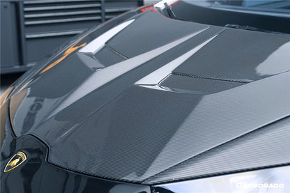 2015-2020 Lamborghini Huracan LP610/LP580 VRS Style Carbon Fiber Hood - Carbonado Aero