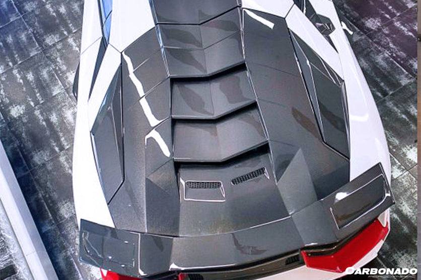 2011-2016 Lamborghini Aventador LP700 Coupe BKSS Style Carbon Fiber Engine Trunk - Carbonado