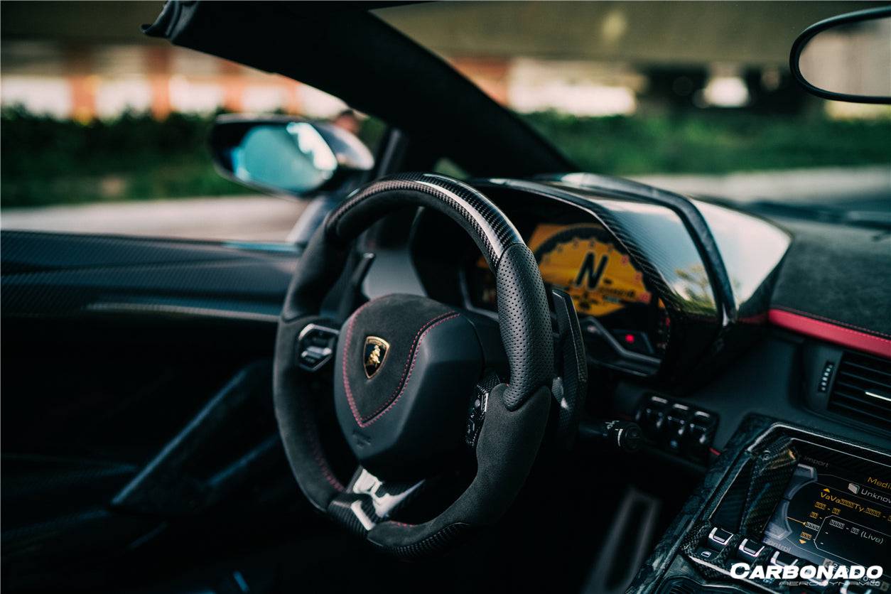 2011-2016 Lamborghini Aventador LP700 Coupe/Roadster OEM Style Carbon Fiber Instrument Surround Panel Cover - Carbonado Aero