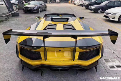 2011-2016 Lamborghini Aventador LP700 Coupe & Roadster L Style Carbon Fiber Rear Diffuser Under Canards - Carbonado
