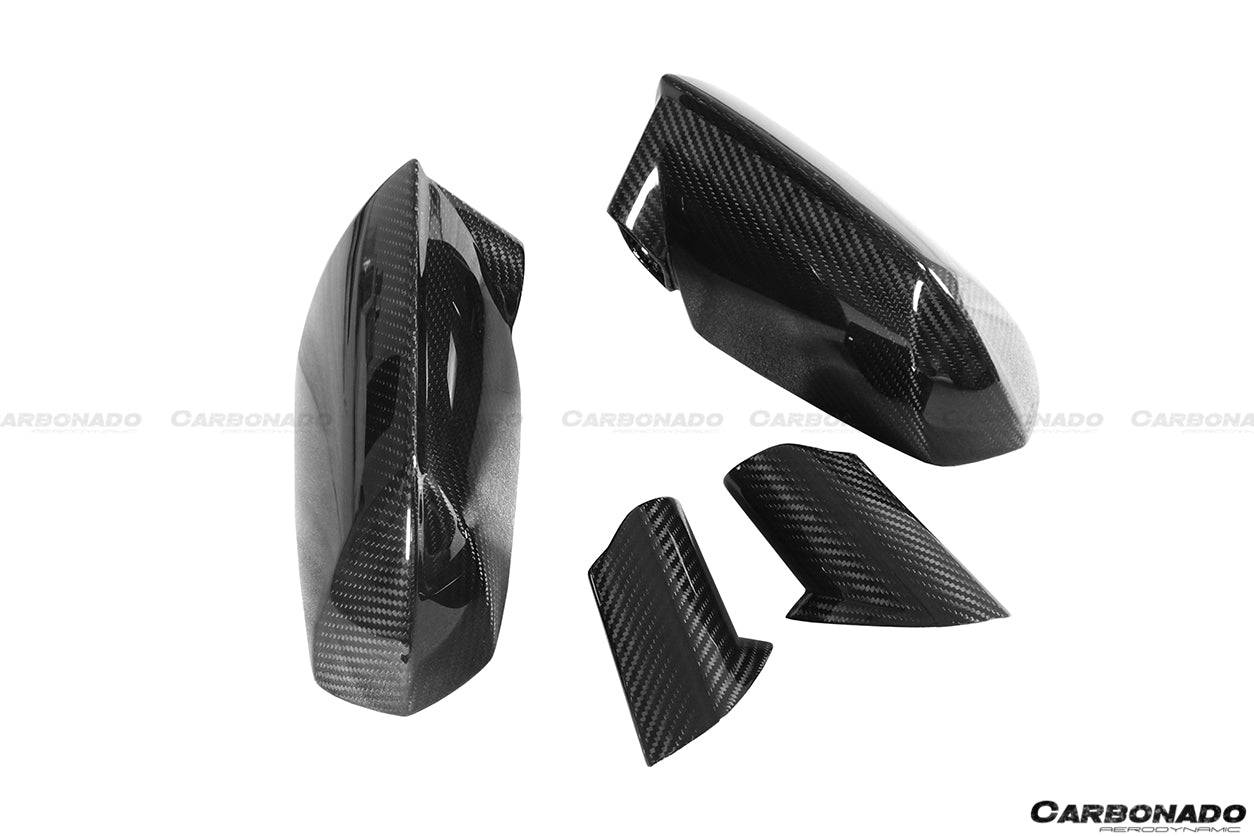 2011-2021 Lamborghini Aventador LP700 Coupe/Roadster OEM Style Dry Carbon Fiber Mirror Cover Replacement - Carbonado Aero