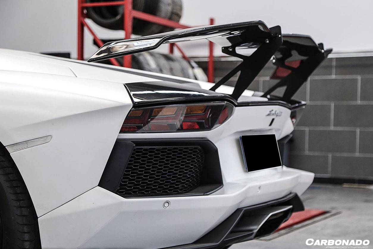 2011-2021 Lamborghini Aventador LP700 LP740 Coupe/Roadster RZS Style Carbon Fiber Trunk Spoiler - Carbonado Aero
