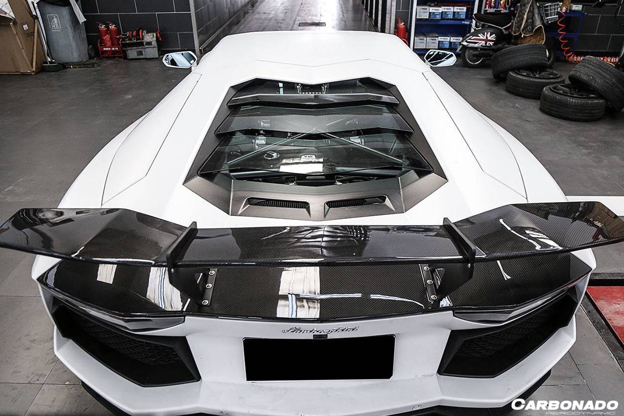 2011-2021 Lamborghini Aventador LP700 LP740 Coupe/Roadster RZS Style Carbon Fiber Trunk Spoiler - Carbonado Aero