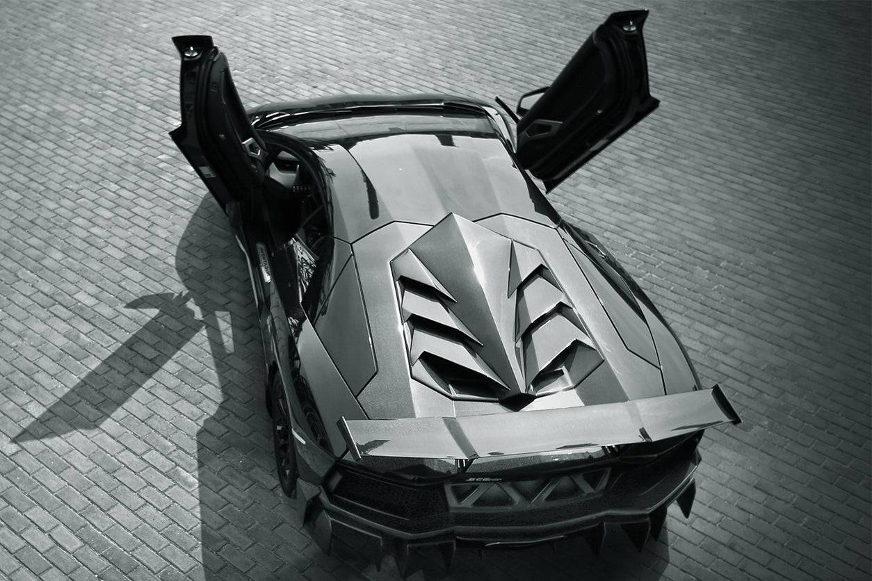 2011-2016 Lamborghini Aventador LP700 Coupe DM Style Carbon Fiber Engine Trunk - Carbonado
