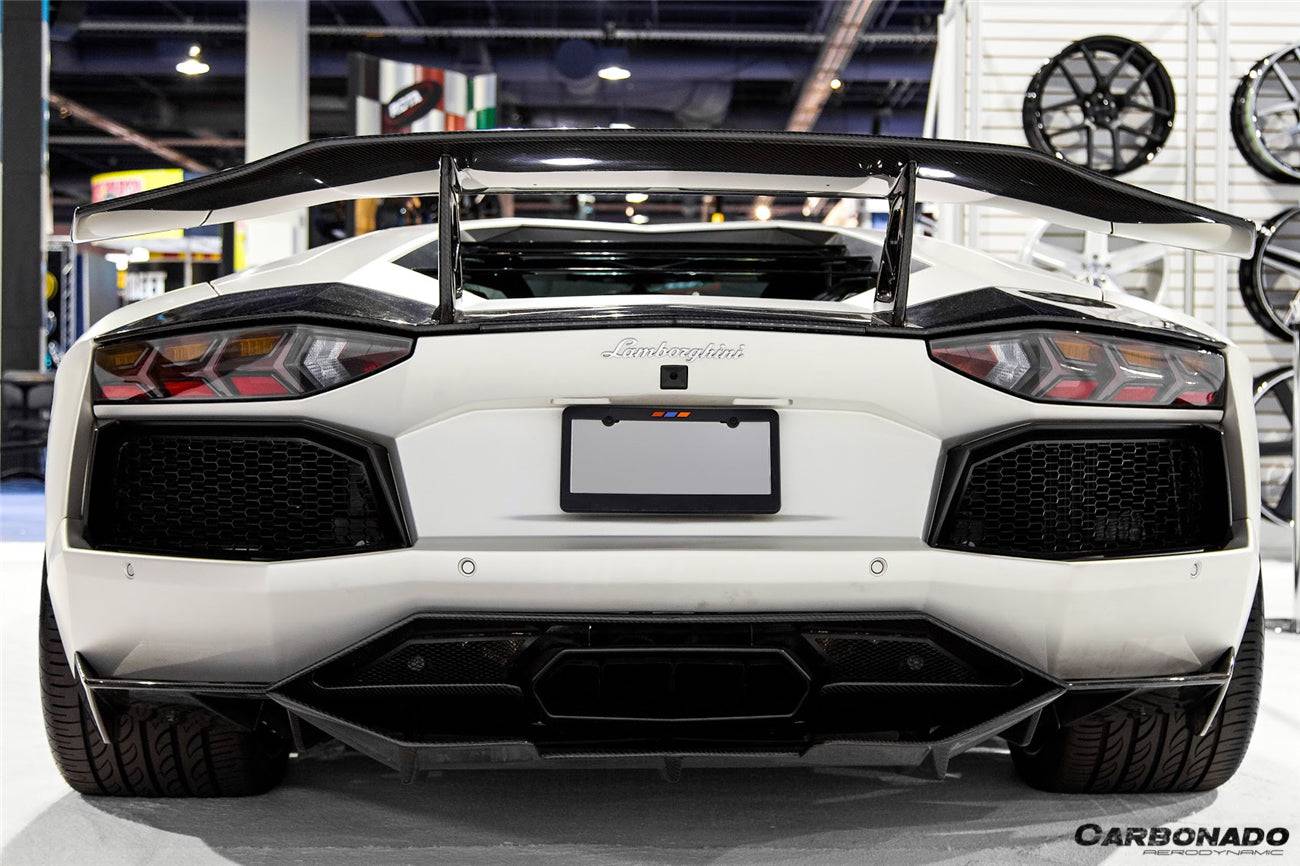 2011-2016 Lamborghini Aventador LP700 DM Style Carbon Fiber Rear Lip - Carbonado Aero