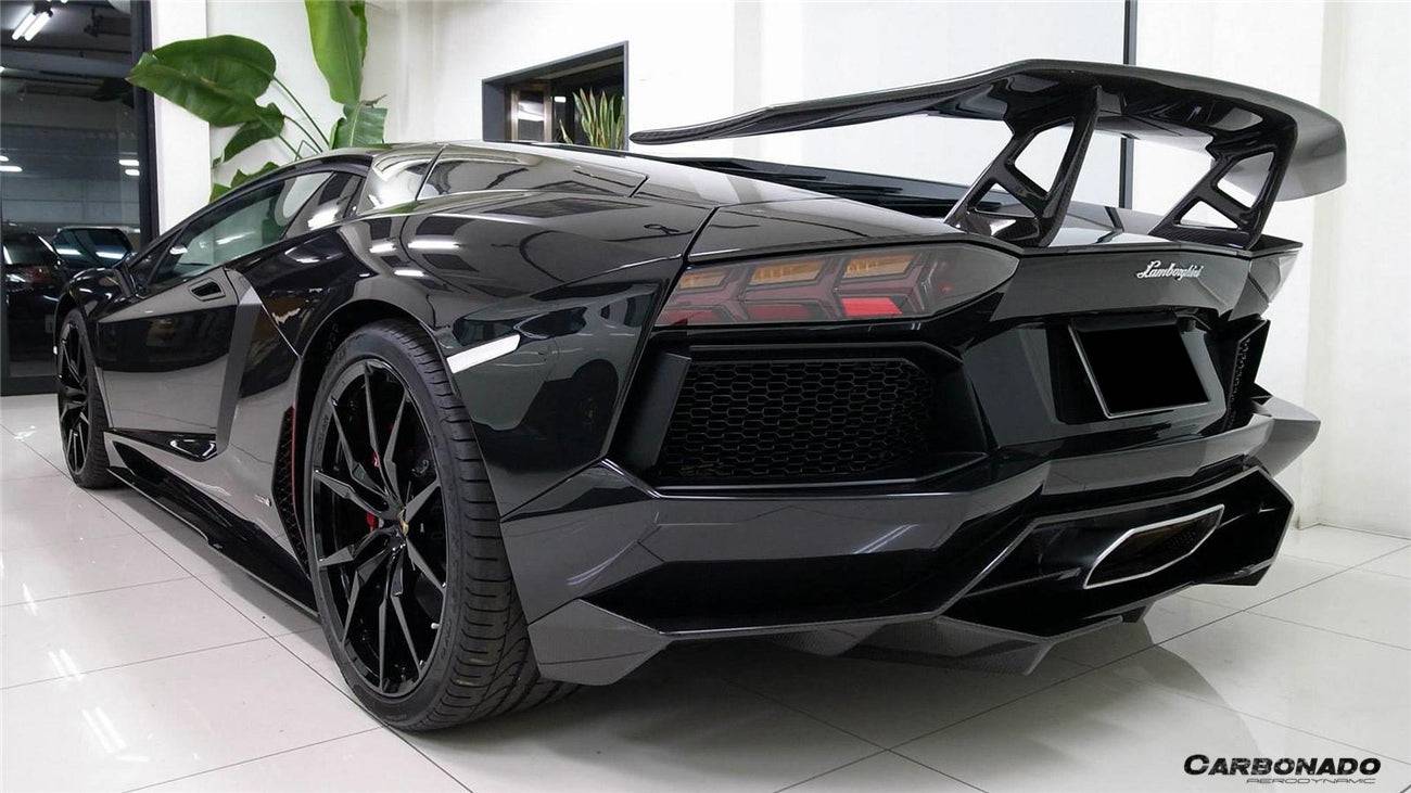 2011-2016 Lamborghini Aventador LP700 DM Style Carbon Fiber Rear Lip - Carbonado Aero