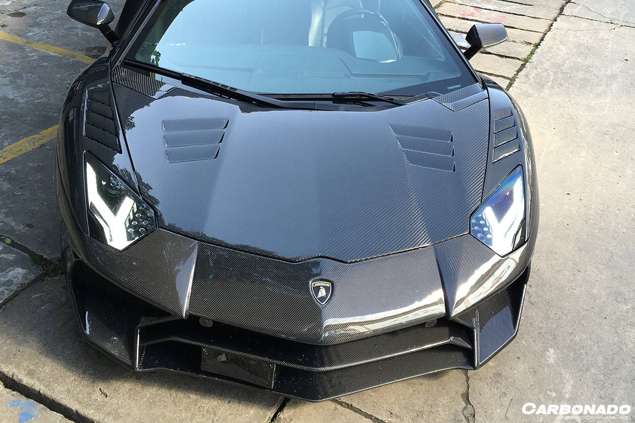 2011-2021 Lamborghini Aventador LP700 LP740 Coupe & Roadster OEM Style Carbon Fiber Front Hood Vent - Carbonado