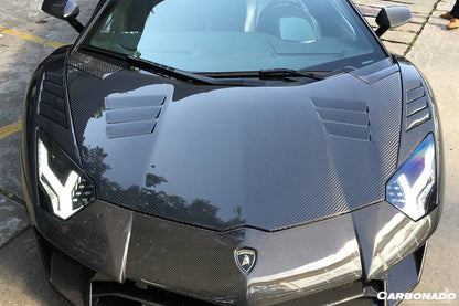 2011-2021 Lamborghini Aventador LP700 LP740 Coupe OEM Style Carbon Fiber Front Hood Vent - Carbonado Aero