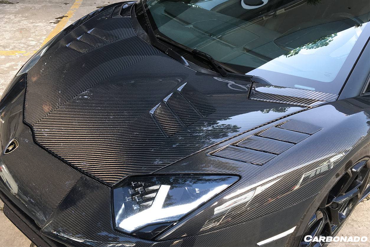 2011-2021 Lamborghini Aventador LP700 LP740 Coupe OEM Style Carbon Fiber Front Hood Vent - Carbonado Aero