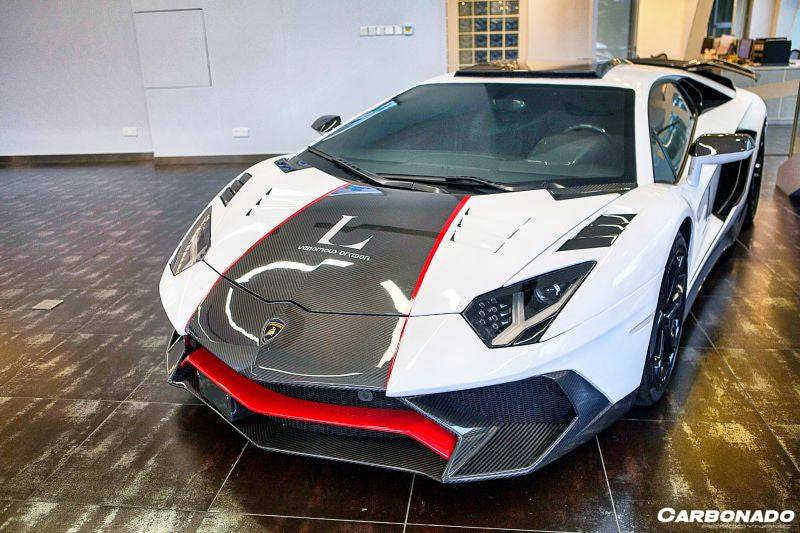 2011-2021 Lamborghini Aventador LP700 LP740 Coupe OEM Style Carbon Fiber Front Hood Vent - Carbonado Aero