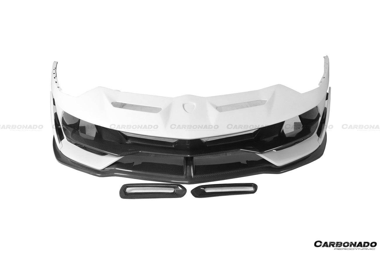2011-2021 Lamborghini Aventador LP700 LP740 LP750 Coupe/Roadster SVJ Style Part Dry Carbon Fiber Front Bumper - Carbonado Aero