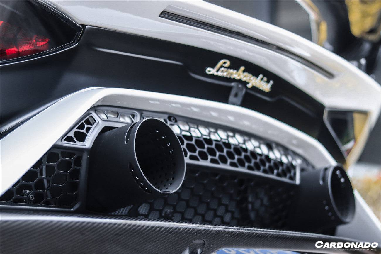 2011-2021 Lamborghini Aventador LP700 LP740 LP750 Coupe/Roadster SVJ Style Part Dry Carbon Fiber Rear Bumper - Carbonado Aero