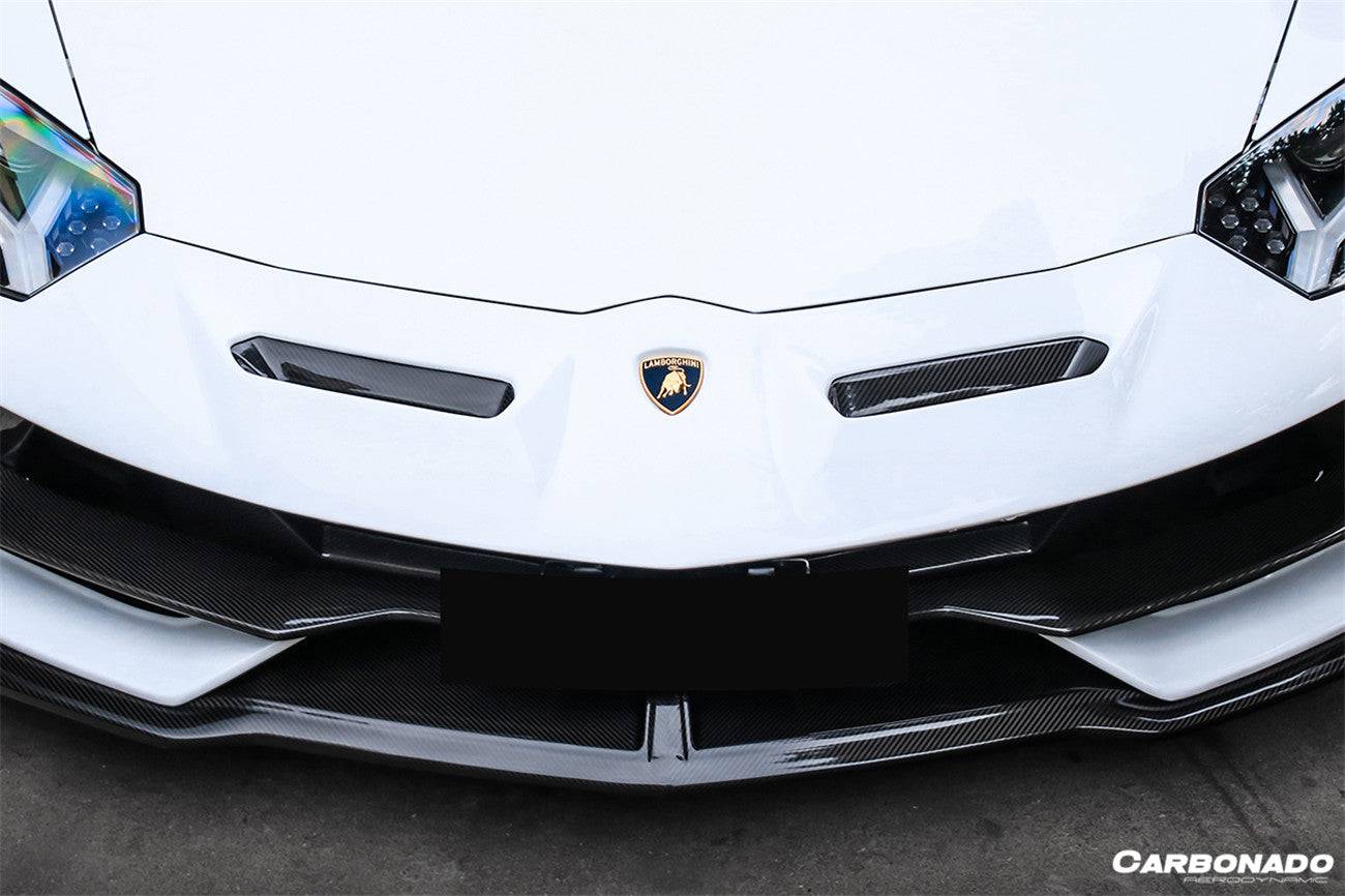 2011-2021 Lamborghini Aventador LP700 LP740 LP750 Coupe/Roadster SVJ Style Part Dry Carbon Fiber Front Bumper - Carbonado Aero