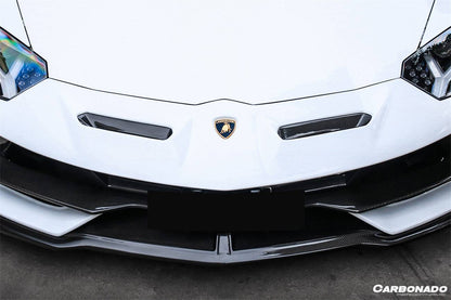 2011-2021 Lamborghini Aventador LP700 LP740 LP750 Coupe/Roadster SVJ Style Part Dry Carbon Fiber Front Bumper - Carbonado Aero