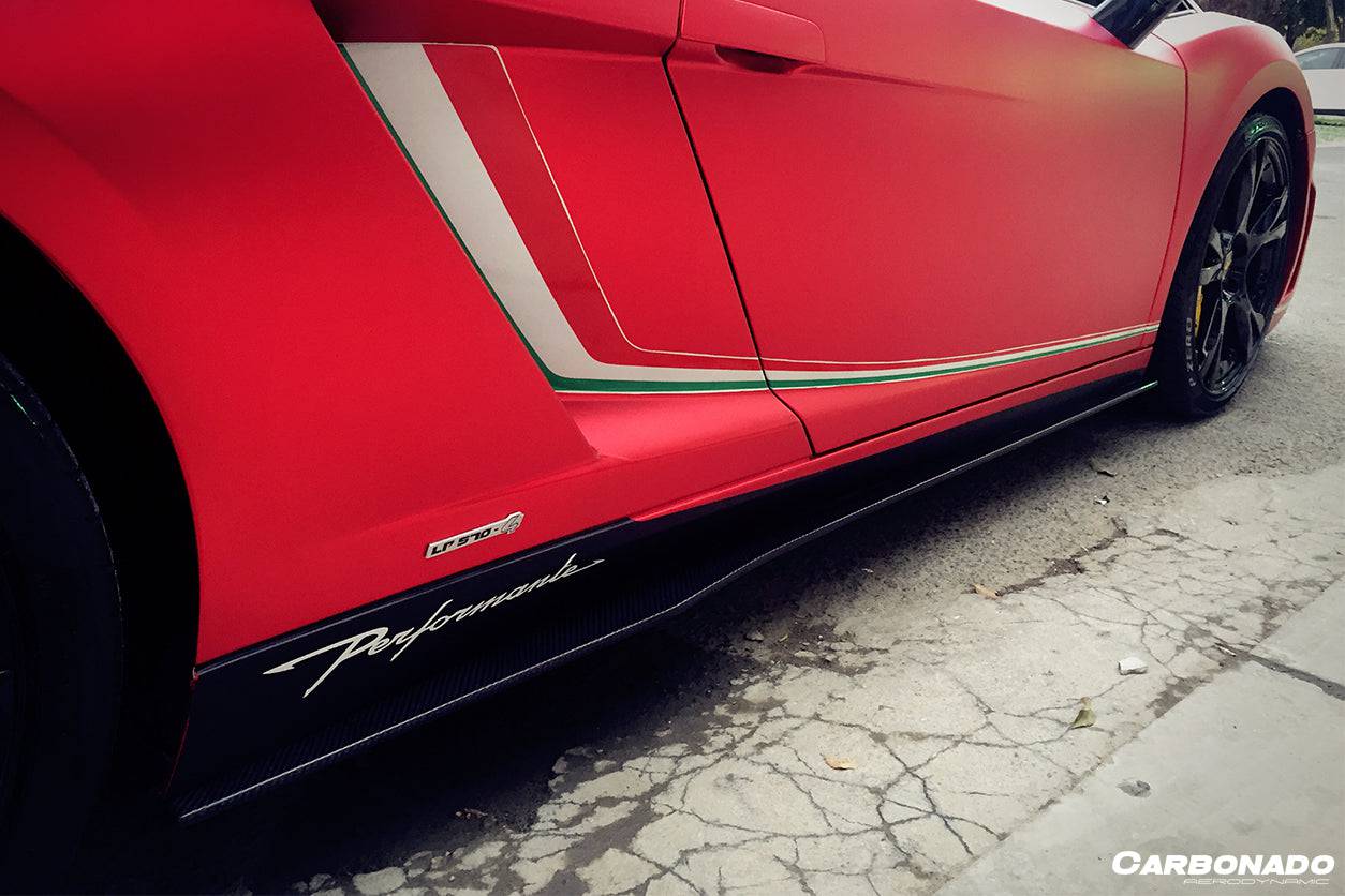 2004-2014 Lamborghini Gallardo LP570 Style Side Skirts - Carbonado