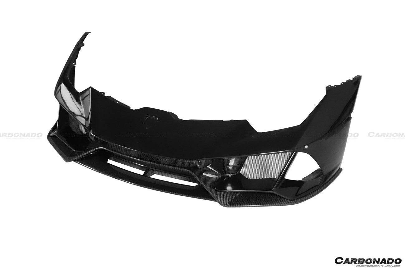 2015-2023 Lamborghini Huracan LP610/LP580/EVO EVO-4WD Style Partial Carbon Front Bumper - Carbonado Aero