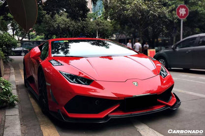 2015-2020 Lamborghini Huracan LP610 RZS Style Carbon Fiber Front Bumper Canard - Carbonado Aero