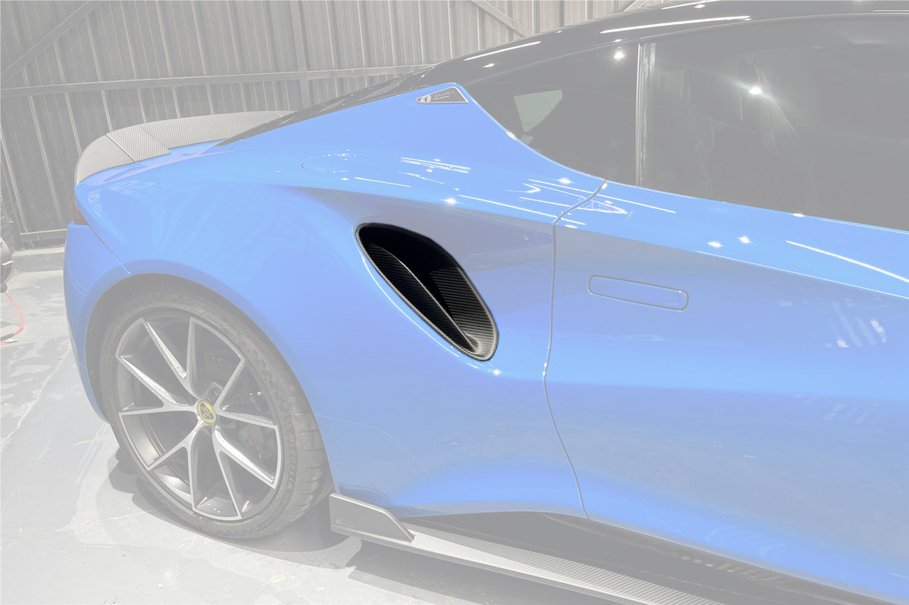 2021-2024 Lotus Emira OD Style Dry Carbon Fiber Quarter Panel Side Scoopes - Carbonado