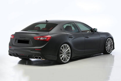2014-2017 Maserati Ghibli S/Q4 M157 W Style Rear Lip Diffuser with Exhaust Tips - Carbonado